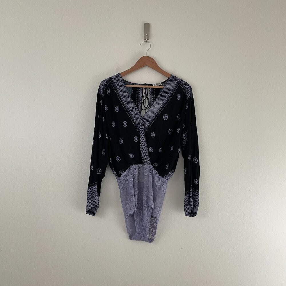 Intimately Free People On Board Surplice Lace Bodysuit Size Small